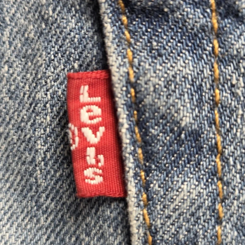 Levis 502 Jeans Mens 46x31 Blue Light Wash Regular Fit Tapered Stretch Denim